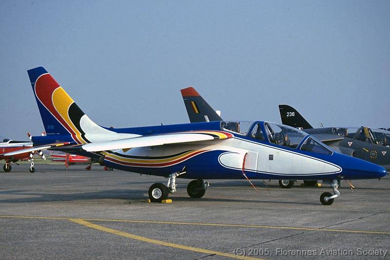 1997 AT-03 Alpha-Jet 003 AT-03 - This colour scheme became well known on the airshow circuit. This one was caught at the Oostende airshow in July 1994 (Jacques Vincent)